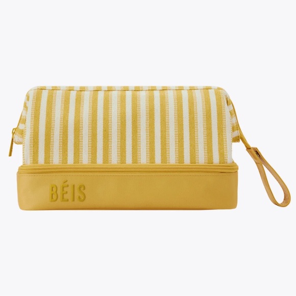 BEIS Handbags - Beis DOPP KIT IN HONEY STRIPE